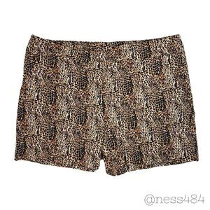 Time and Tru Leopard‎ Print Lounge Shorts Women's XXL 20 Elastic Waist